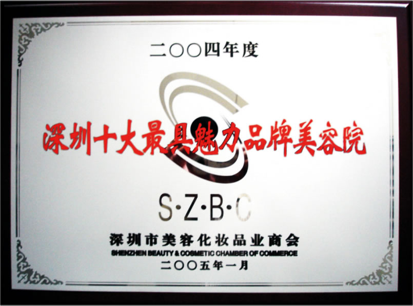 鱼佳丽2004年十大最具魅力品牌美容院